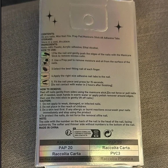 Press-On Burgundy Nails with Gold Snowflake Accents - Picture 3 of 4